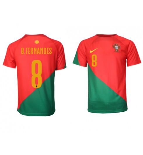 Portugalsko Bruno Fernandes #8 Domácí Dres MS 2022 Krátký Rukáv